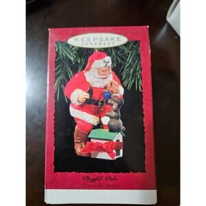 Vintage 1993 Hallmark Keepsake Ornament - Playful Pals - Coca Cola Santa & Dog